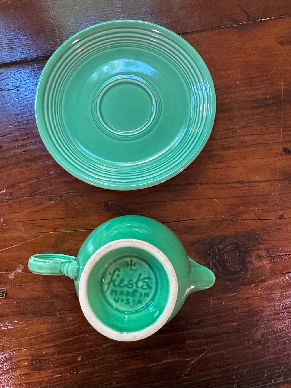 Fiestaware creamer and plate set - Picture 6 of 9